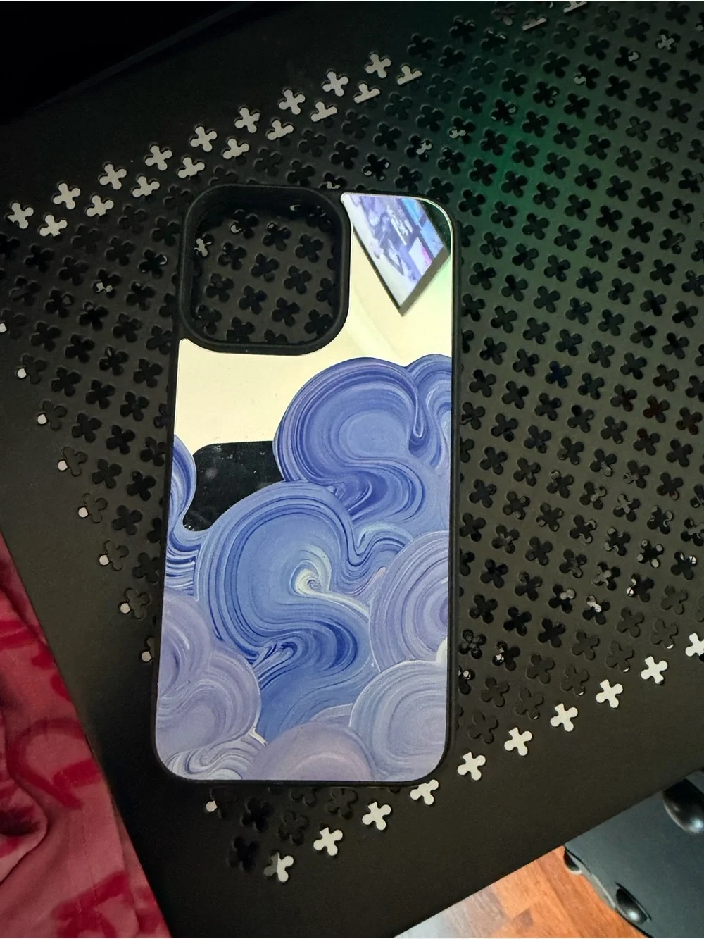 Apple Blue Swirl iPhone Case with Abstract Wave Art